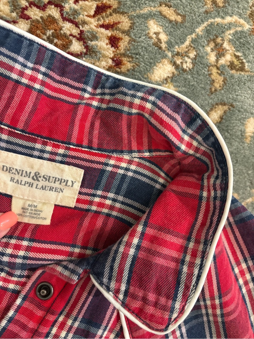 Denim & Supply Ralph Lauren Red Plaid Western-Style Button-Down Shirt - Picture 2 of 3